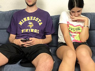 Step Sister Flea-bitten Step Brothers Obese Dick Flick through Shorts Added to Couldn't Resist! Mutual Handjob Trail