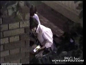 二つのカップルの夜の屋外セックス