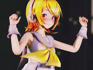 Rin dansı + ilerici striptiz (3D HENTAI)