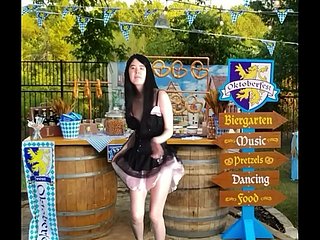Asian Teen Celebrates Oktoberfest Concerning Munich