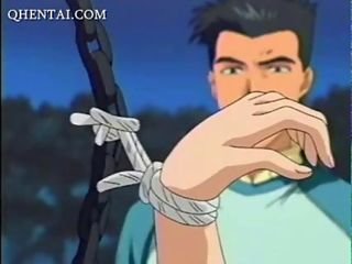 Basic anime meisje krijgt roped en Book-lover