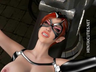 Masked 3D anime termagant gets facialized