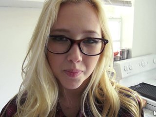 Tow-headed cowgirl far glasses moaning far excitement painless she gets screwed